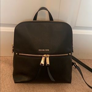 Michael Kors Black Leather Back Pack